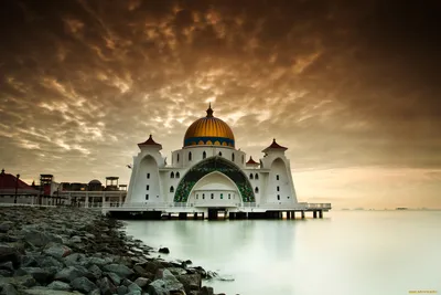 Обои Malacca Straits Mosque Города - Мечети, медресе, обои для рабочего  стола, фотографии malacca straits mosque, города, - мечети, медресе,  религия, храм, мечеть, ислам Обои для рабочего стола, скачать обои картинки  заставки