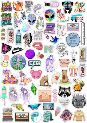 Распечатки цветные | Sticker art, Cute laptop stickers, Print stickers