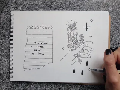 Рисунки чёрной ручкой для срисовки - Картинки и идеи для рисования