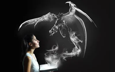 Девушка выпускает дым изо рта - обои для рабочего стола, картинки, фото