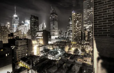 Вечерние здания города Нью-Йорка - обои на рабочий стол