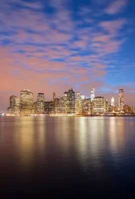 Обои панорама вечернего города Нью-Йорк на рабочий стол