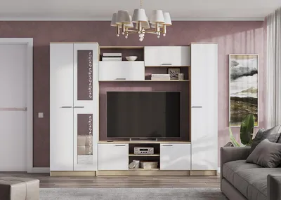 Гостинная POINT Тип-70, 2100x400x1600, белый, черный глянец - купить по  выгодной цене в интернет-магазине ТЦ Стройка 0575792