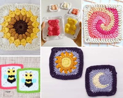 Unusual Granny Square Crochet Patterns - Crochet 365 Knit Too