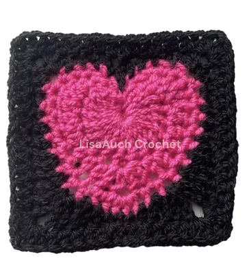 How to Crochet a Heart Granny Square Written Pattern FREE