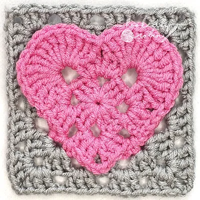 Crochet Granny Heart Square — Hooked by Robin