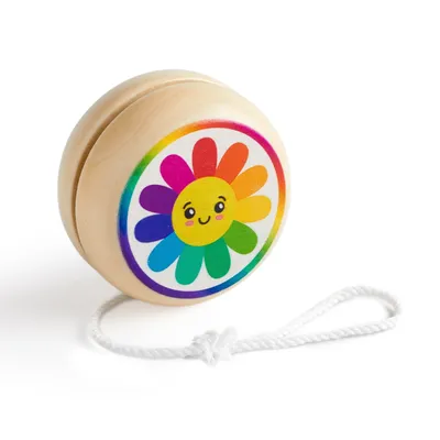 Rainbow Daisy Wooden Yo-Yo - Mudpuppy