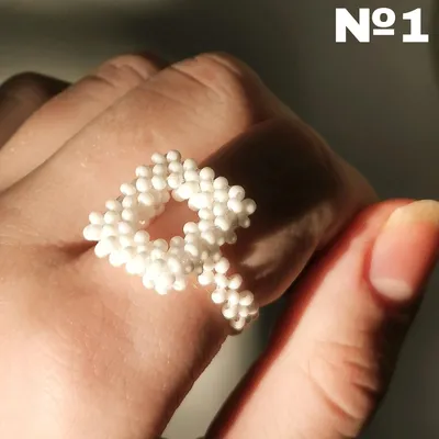 Кольцо из бисера «Смайлик» в магазине «veravera_jewellery» на  Ламбада-маркете