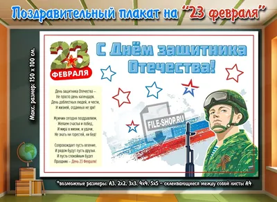 Купить плакат «С днём защитника Отечества» ПЛ-10 в Москве