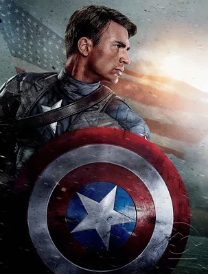 Картины Marvel \"Капитан Америка на фоне флага\" - арт 020000092 | Купить в  интернет-магазине Фото в дом - Фото в дом