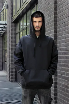 Худи Oversize Unisex. Цвет: Черный (id 94915232), купить в Казахстане, цена  на Satu.kz