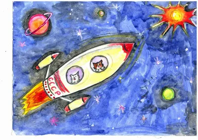 Рисунок на тему космос нарисованный …» — создано в Шедевруме