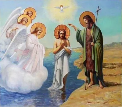 Репродукция \"Леонардо Да Винчи - Крещение Христа \"