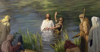 Крещение Иисуса Христа / Jesus' Baptism - 80 иллюстраций Нового завета  (Юлиус Шнорр фон Карольсфельд) / 80 illustrations of