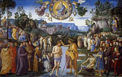 Пьетро Перуджино - Крещение Иисуса Христа, 1481, 335×540 см: Описание  произведения | Артхив