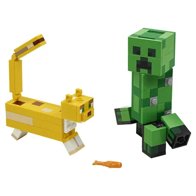 Купить конструктор LEGO Minecraft 21156 Большие фигурки Minecraft, Крипер и  Оцелот, цены на конструкторы Minecraft в интернет-магазинах на Мегамаркет