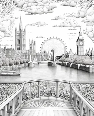Лондон (London) | Раскраска для детей и взрослых: 5 разукрашек
