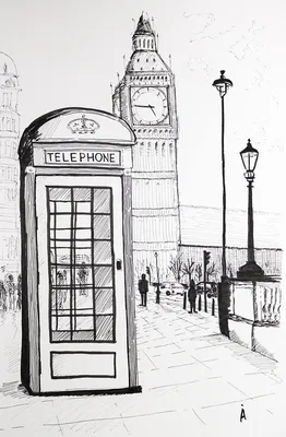 Лондон зарисовки карандашом - 75 фото