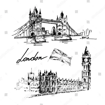 Иллюстрация Лондона акварели Символы Великобритании нарисованные рукой  Великобританская шина Редакционное Фото - иллюстрации насчитывающей шарф,  двойник: 94903326