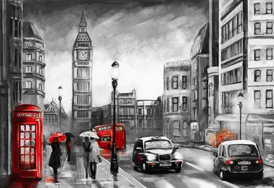 Купить фотообои Лондон «Нарисованный Лондон» | PINEGIN