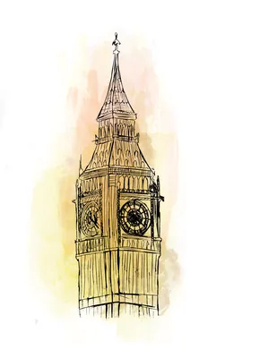 Иллюстрация Лондона акварели Символы Великобритании нарисованные рукой  Великобританская шина Иллюстрация штока - иллюстрации насчитывающей флаг,  полицейский: 94792310