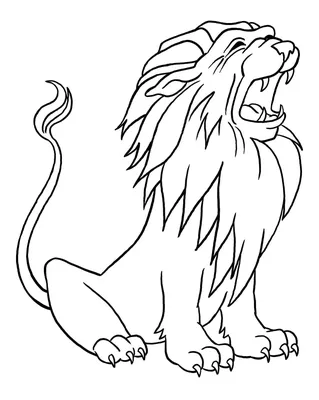 голова льва с изображением короны, Lion Drawing Art, лев, лев png | PNGWing