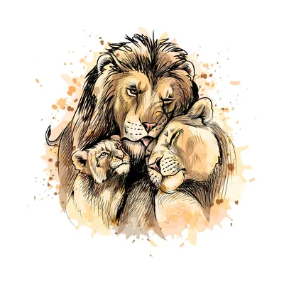 Лев и львица,а рядом с ними три…» — создано в Шедевруме