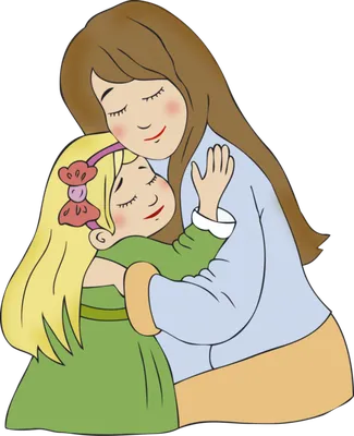 Картинка мама с дочкой мультяшные ❤ для срисовки