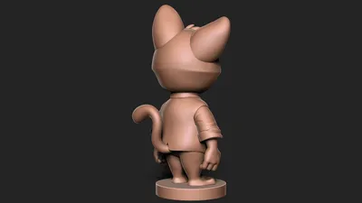 Мультяшный кот - 3d stl модель для ЧПУ