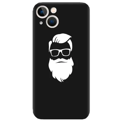 Защитный Чехол из силикона с рисунком для телефона Айфон 13 mini (черный)  матовый мужской | \"Борода\" (ID#1865423542), цена: 414 ₴, купить на Prom.ua