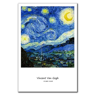 Купить Коллекция работ Ван Гога, 24 фото, знаменитые картины на холсте,  постеры, принты, настенные художественные картинки для декора стен  гостиной, Cuadros | Joom