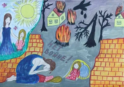 Рисунки чебоксарских учеников на тему \"Нет войне\"