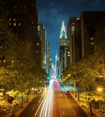 ночной вид на город Нью-Йорк Стоковое Фото - изображение насчитывающей  панорамно, самомоднейше: 265224890