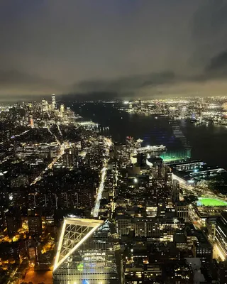 Картинка светящийся ночной город New York City обои на рабочий стол