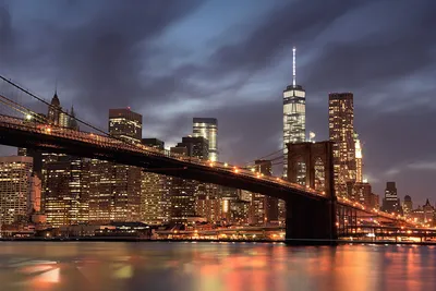 ночной вид на город Нью-Йорк Редакционное Стоковое Фото - изображение  насчитывающей город, ново: 265224813