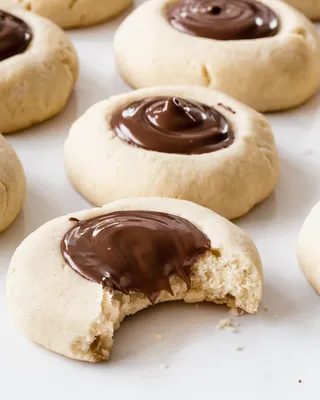 Nutella Thumbprint Cookies - Wendy Polisi