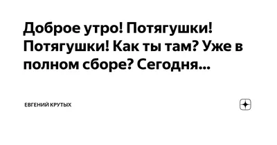 Доброе утро, дорогие друзья! Вы любите утреннюю зарядку, а потягушки? Я вот  думаю лишними не будут. Хорошего вам дня и отличного… | Instagram