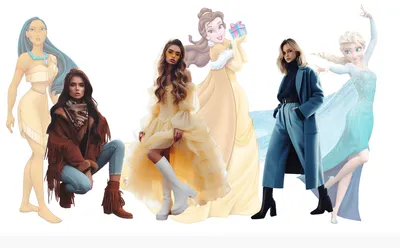 Современные зимние образы в стиле принцесс Disney | MEGATOP | Дзен