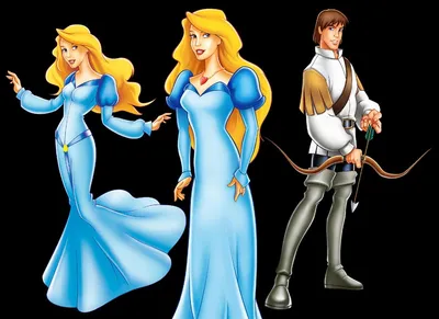 Обои на рабочий стол The Swan Princess / Принцесса-лебедь на фоне темного  неба и деревьев, обои для рабочего стола, скачать обои, обои бесплатно