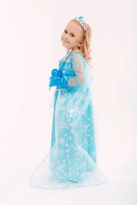 Платье принцессы Эльзы синее со шлейфом и пайетками (ID#1689320419), цена:  899 ₴, купить на Prom.ua