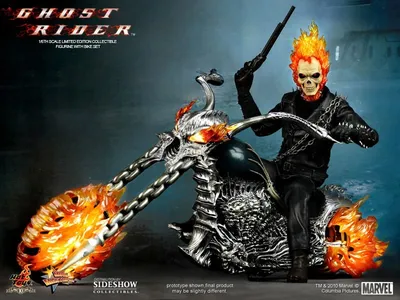 Фигурка Призрачный Гонщик на адском байке - Ghost Rider with Hellcycle