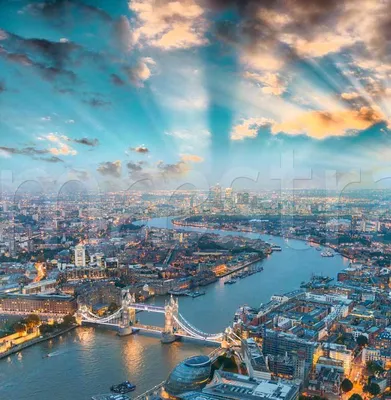 Фотообои Сказочно красивый вид на Лондон сверху купить в Москве, Арт. 9-504  в интернет-магазине, цены в Мастерфресок