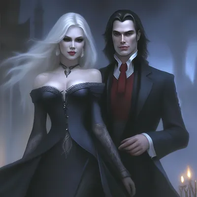 Красивая пара вампиров» — создано в Шедевруме