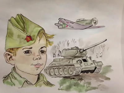 Детские рисунки о войне - 94 фото