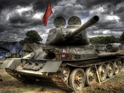 Танк Т34\" Военная тематика. Фотообои на стену. Картина. Плакат. Постер.  Купить.