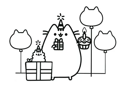 Раскраски кот пушин пончик (46 фото) » Картинки, раскраски и трафареты для  всех - Klev.CLUB