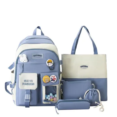 Купить Набор рюкзаков из 5 предметов, сумка для школьников младших классов,  женский рюкзак для старшеклассников, большой вместительности | Joom