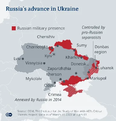 Russia now controls 18 percent of Ukraine, including Crimea and parts of  eastern Ukraine