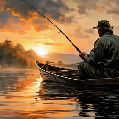 рыбак с удочкой стоит на берегу реки Стоковое Изображение - изображение  насчитывающей лето, небо: 227589547