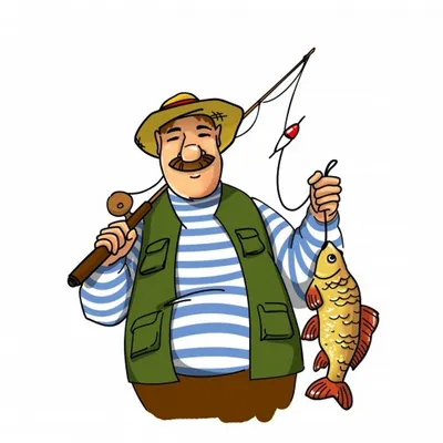 Рисунок рыбака с удочкой - 66 фото